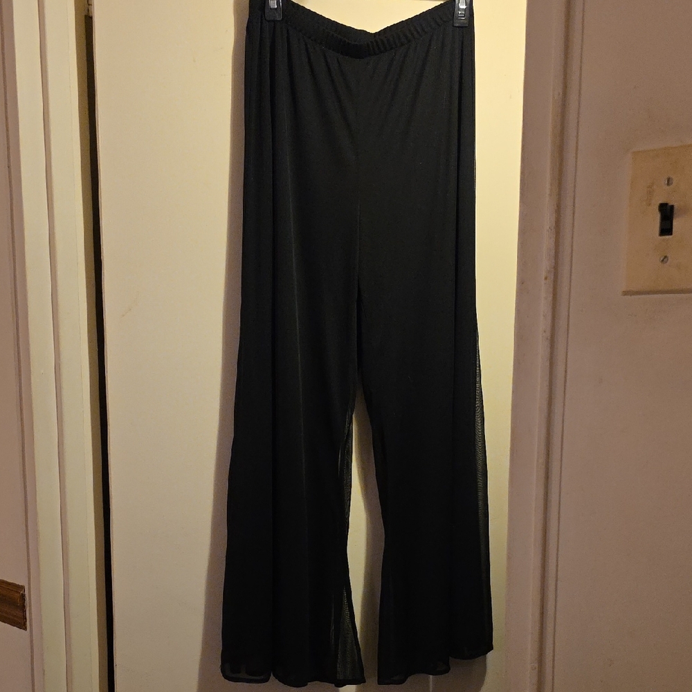 Connected Apparel Black Wide Leg Petite Large Pants
